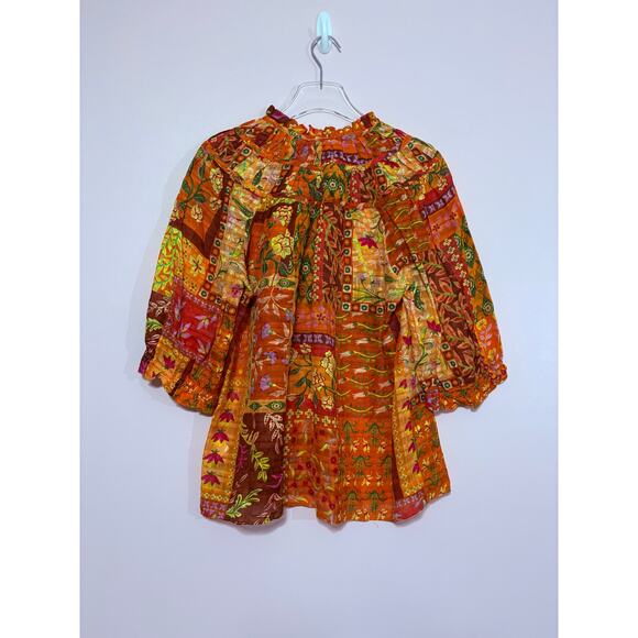 Marie Oliver Finley Top in Poppy Patchwork Size Large - Picture 4 of 7
